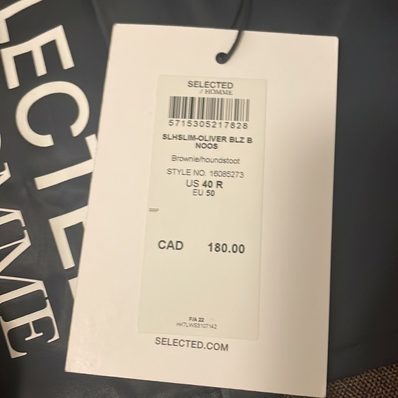 COPY - NEW SELECTED / Homme Slim Fit Sports Jacket Blazer, Colour Brownie/Hound… - Picture 6 of 6